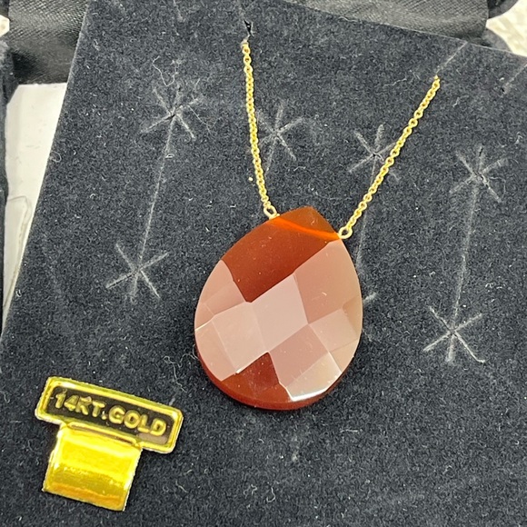 Vintage 14K Gold Carnelian & Amethyst Necklace – Rare Find - Picture 8 of 17